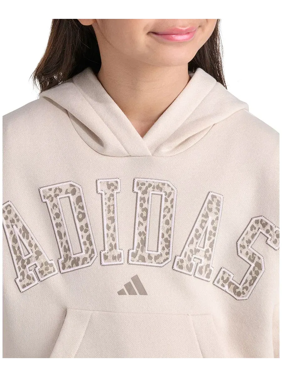 Худи с длинным рукавом и капюшоном, свободного кроя adidas, Crystal Linen — изображение 3 из 4