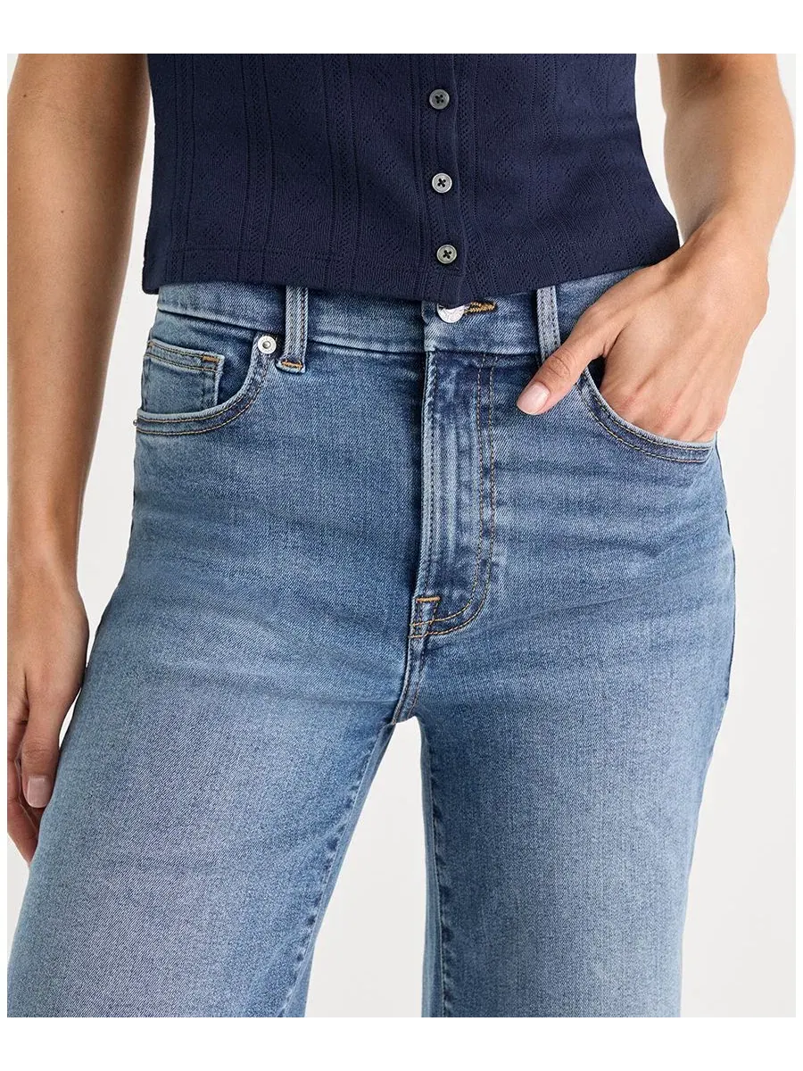 Джинсы палаццо с зауженным силуэтом Always Fits Slim Good American — изображение 4 из 6, песочный