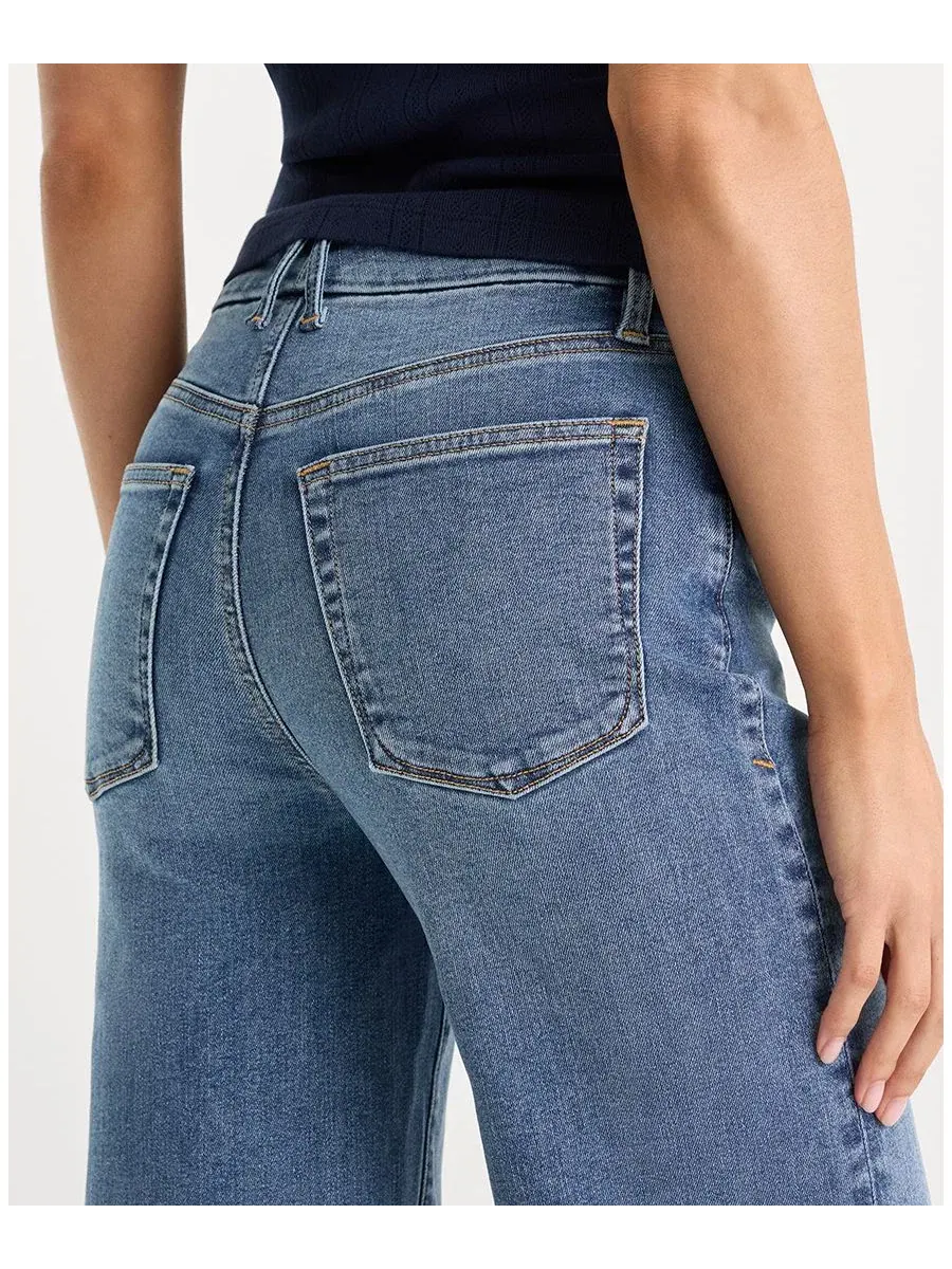 Джинсы палаццо с зауженным силуэтом Always Fits Slim Good American — изображение 5 из 6, песочный