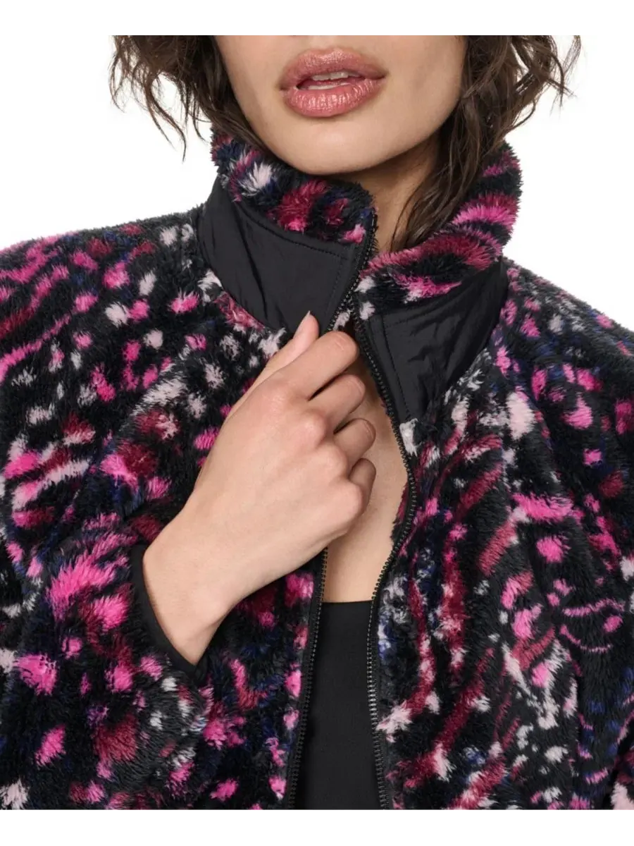 Женская куртка из флиса шерпа с принтом, модель Tiger Floral Festive DKNY Sport, Tiger Floral — изображение 6 из 9