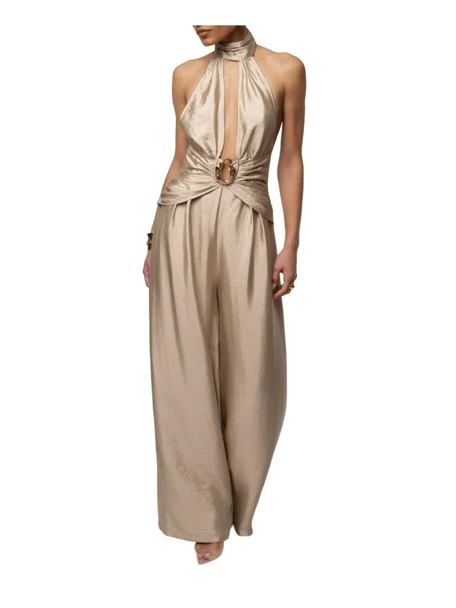 Комбинезон с открытой спиной, с запахом JLUXLABEL — изображение 9 из 9, золото