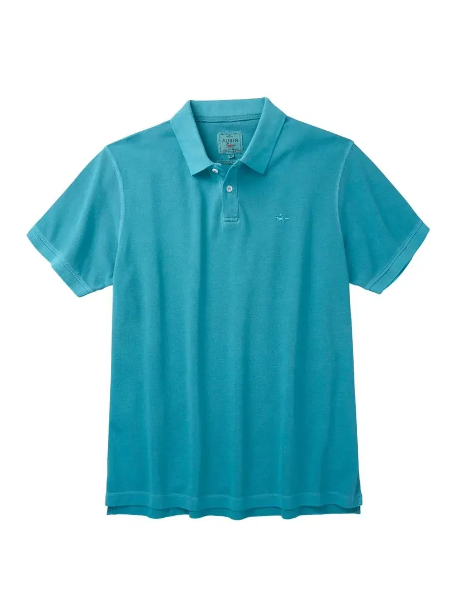 Мужское поло Lusby с коротким рукавом из пике Aubin, Washed Jade — изображение 5 из 5