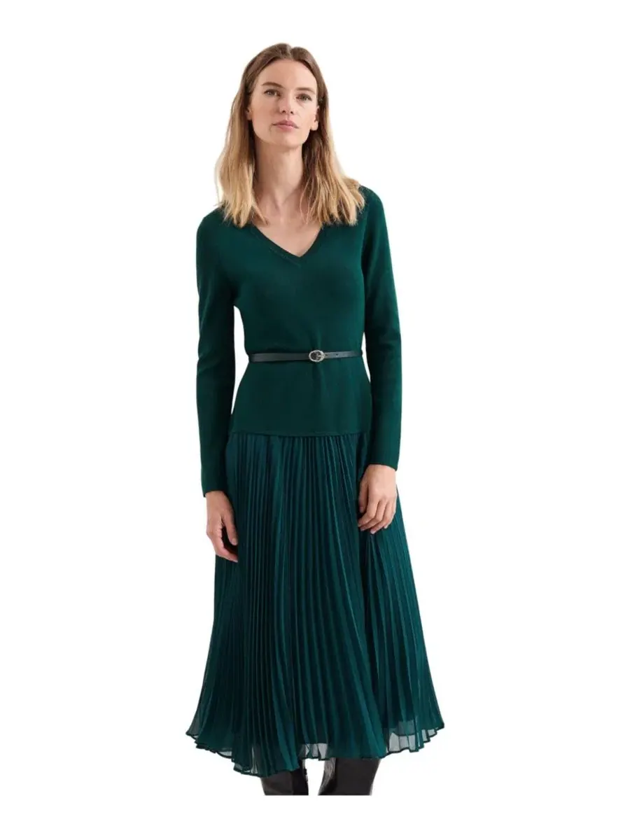 Платье миди Kai Knit V-Neck Midi Dress Phase Eight — зеленый
