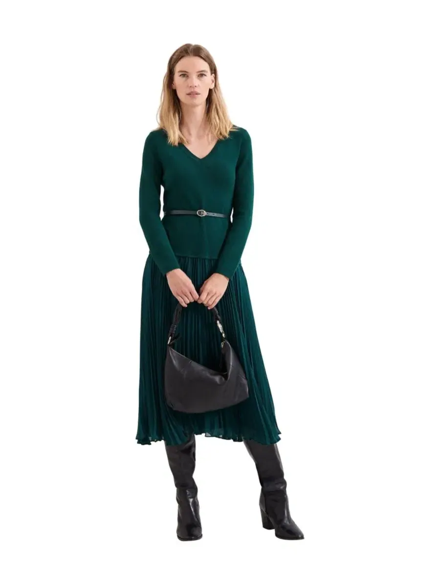 Платье миди Kai Knit V-Neck Midi Dress Phase Eight — изображение 2 из 8, зеленый