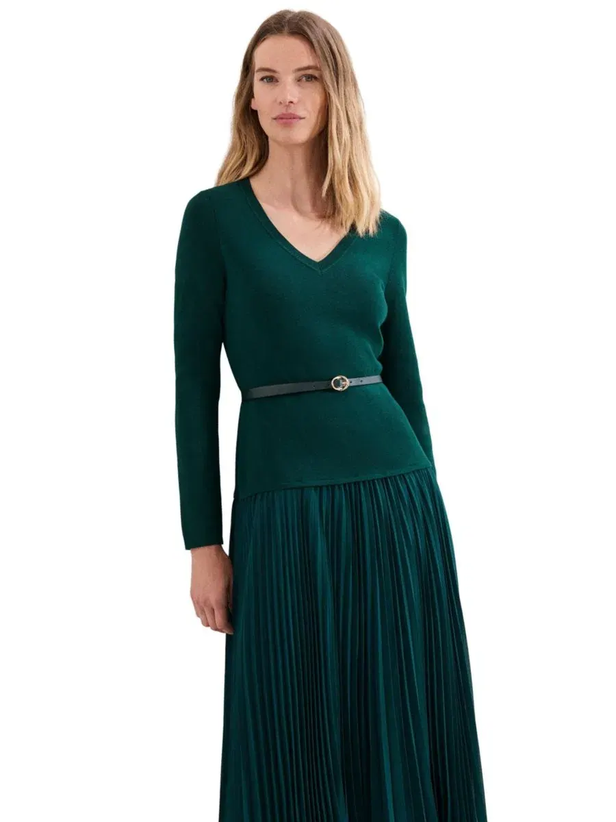 Платье миди Kai Knit V-Neck Midi Dress Phase Eight — изображение 4 из 8, зеленый