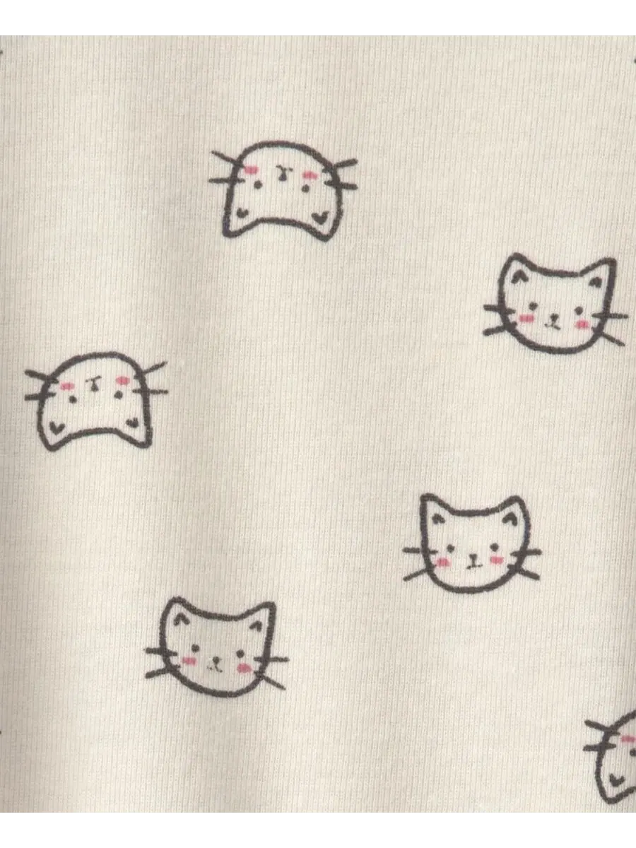 Комплект из лонгслива с принтом и комбинезона из вельвета, модель Cat Carter's — изображение 4 из 6, розовый