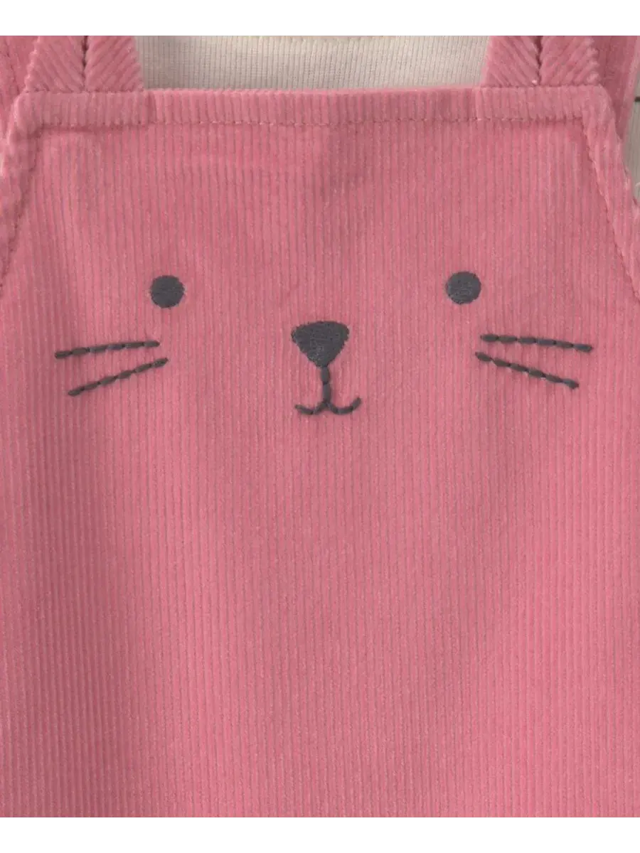 Комплект из лонгслива с принтом и комбинезона из вельвета, модель Cat Carter's — изображение 5 из 6, розовый