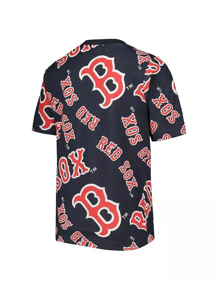 Футболка Big Boys Navy Boston Red Sox Allover Team Stitches — изображение 3 из 3