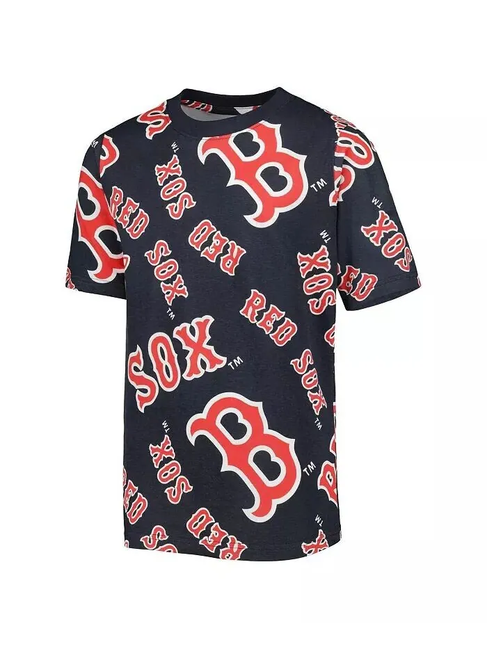 Темно-синяя футболка Big Boys Boston Red Sox Allover Team Stitches — изображение 2 из 3, темно-синий