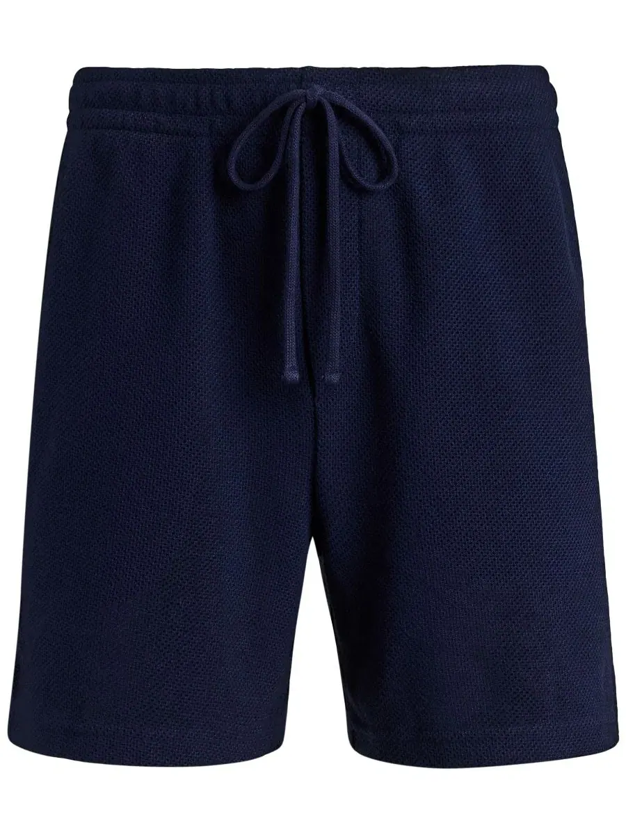 Шорты из текстурированного пике с вышивкой Polo Ralph Lauren — изображение 5 из 5, темно-синий