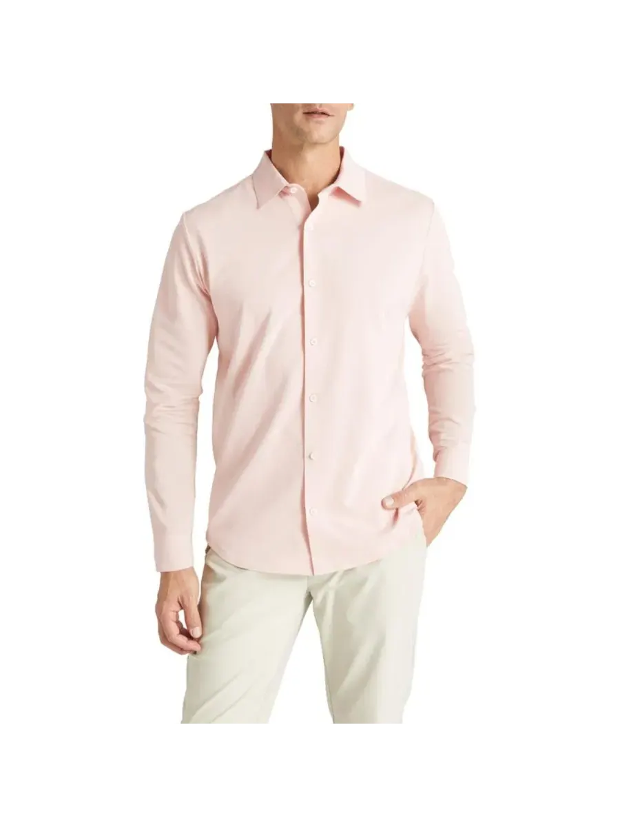 Оксфордская рубашка с длинным рукавом, бесшовная, Slim Fit Level 7 — изображение 1 из 3, розовый