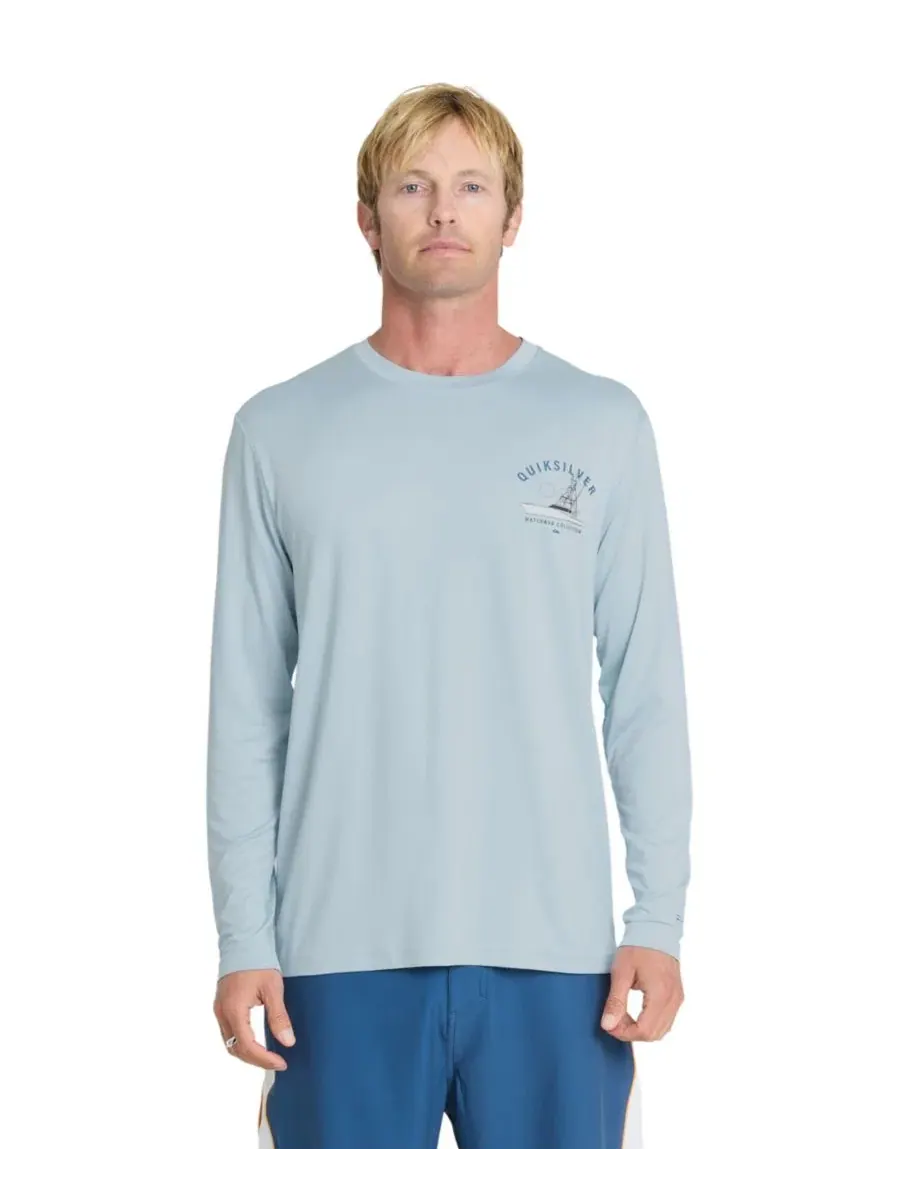 Футболка с длинным рукавом Quiksilver Waterman — изображение 2 из 3, голубой