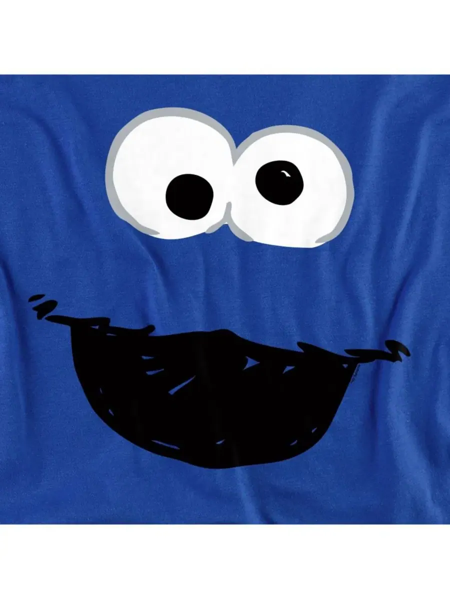 Футболка с принтом Cookie Monster Crayon Sketch Sesame Street — изображение 3 из 3, королевский