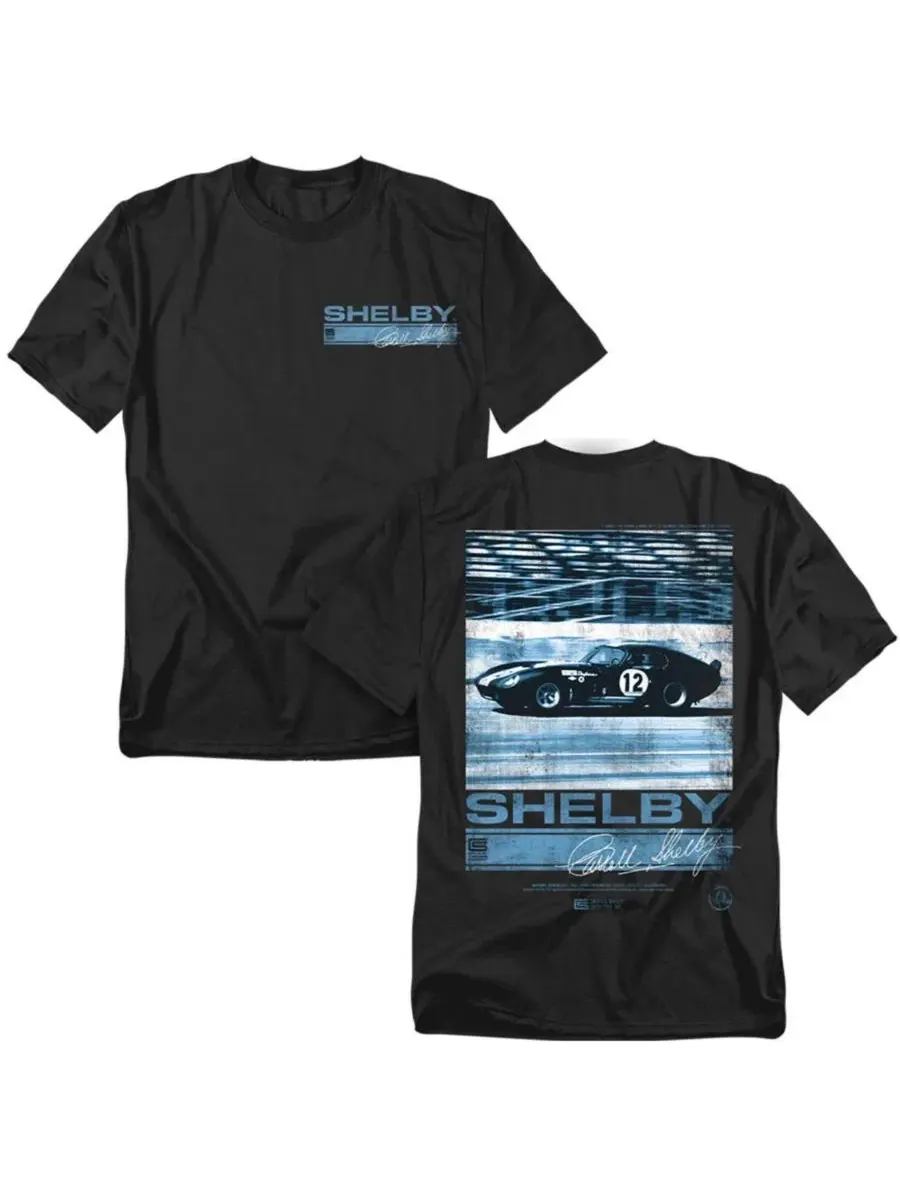 Футболка классическая с принтом Shelby Cobra At Speed Mustang — изображение 3 из 3, черный