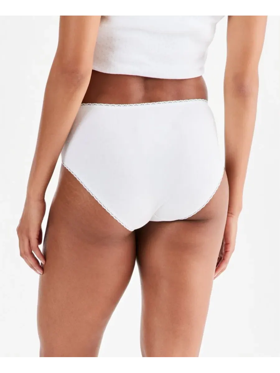 Трусы-слипы с пико-тримом, Cotton Jersey Brief Charter Club — изображение 3 из 4, яркий белый