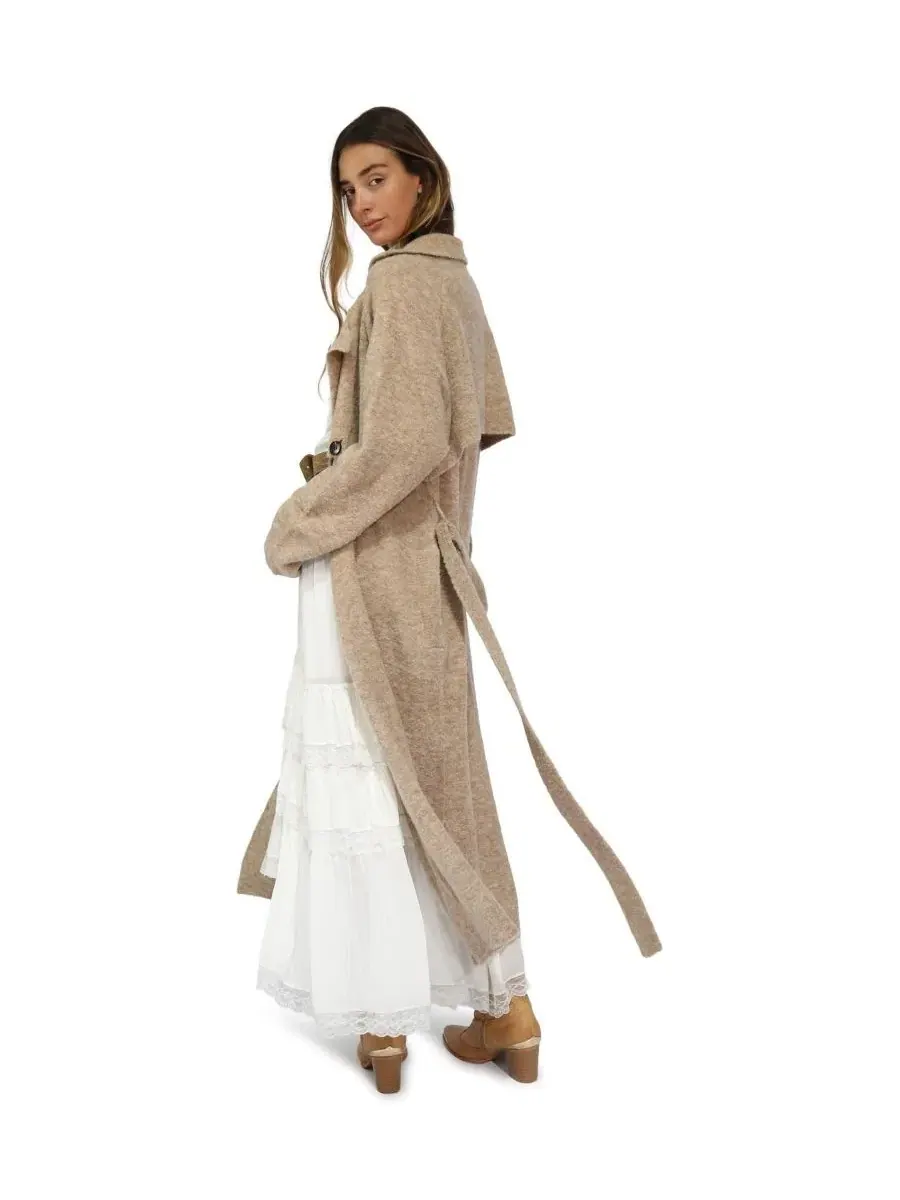 Макси-тренч-кардиган Live in Dream Maxi Trench Cardigan Belle & Bloom — изображение 3 из 7, хаки