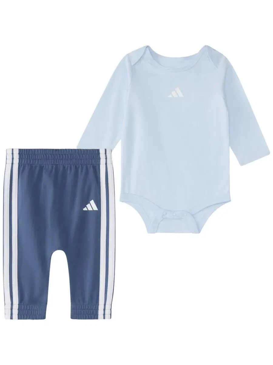 Комплект боди с длинным рукавом и штанов, 2 предмета, Logo Long-Sleeve Bodysuit and Pants Set adidas — изображение 1 из 4