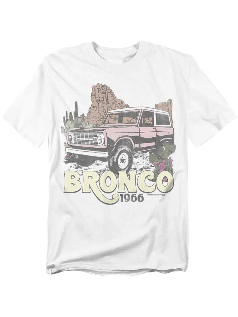 Футболка с принтом Ford Bronco Desert 1966 Mustang — изображение 1 из 3, белый