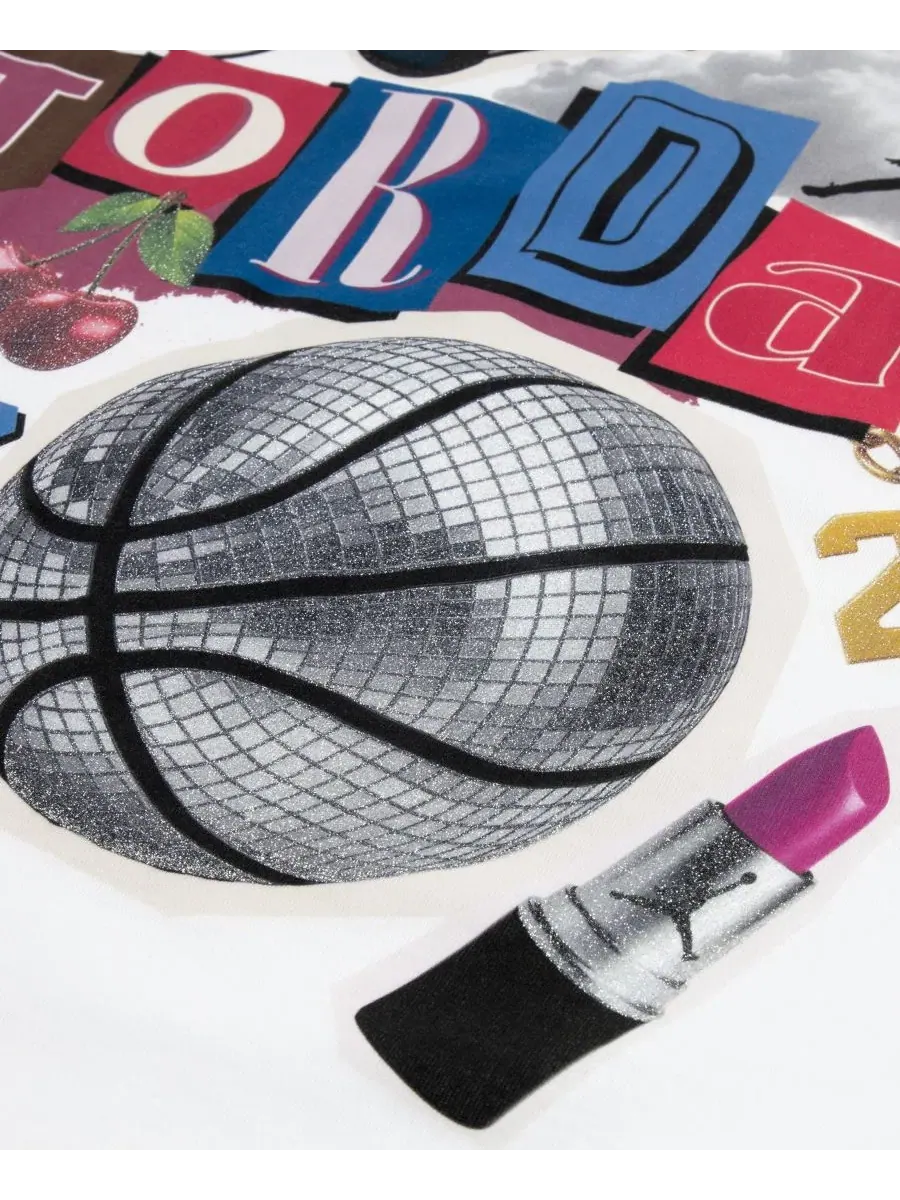 Футболка с принтом и укороченным кроем Air Collage Jordan — изображение 3 из 3, белый