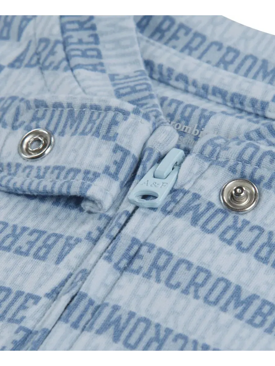 Детский комбинезон-слип с длинным рукавом, на молнии abercrombie kids — изображение 3 из 5, синий