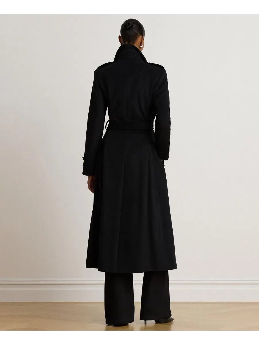 Пальто с поясом и воротником Women's Collared Coat Lauren Ralph Lauren — изображение 4 из 6, черный