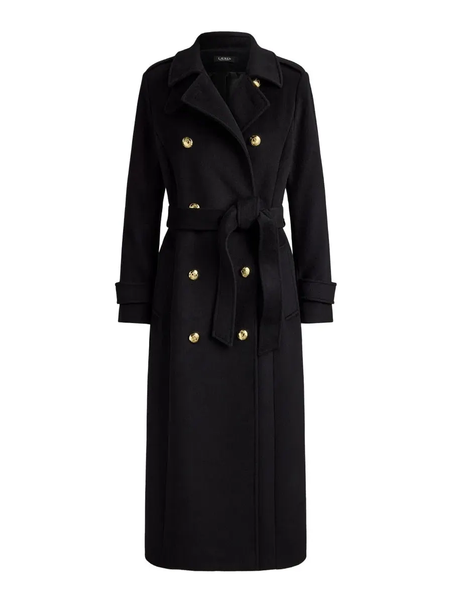 Пальто с поясом и воротником Women's Collared Coat Lauren Ralph Lauren — изображение 6 из 6, черный