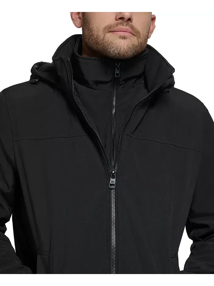 Мужская куртка Infinite Stretch с подкладкой из полярного флиса и нагрудником Calvin Klein — изображение 6 из 8, черный