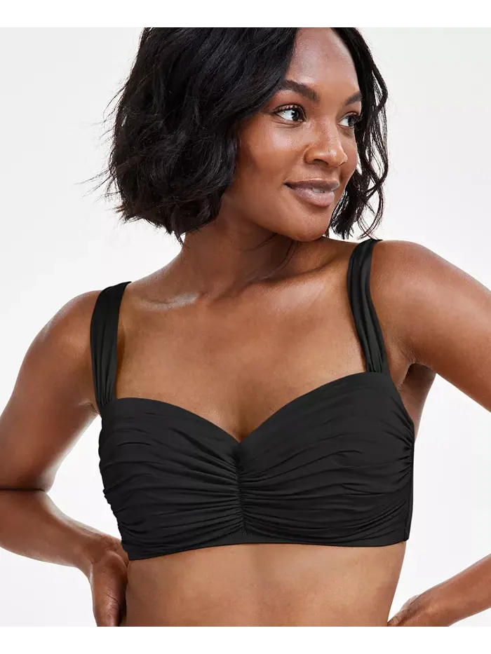 Бюстгальтер бикини с чашечками D и косточками Bleu Rod Beattie Shirred Underwire Bleu by Rod Beattie — черный