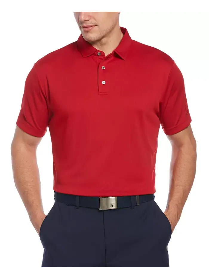 Мужская поло для гольфа Airflux Solid Mesh с коротким рукавом PGA TOUR — изображение 1 из 1, серый