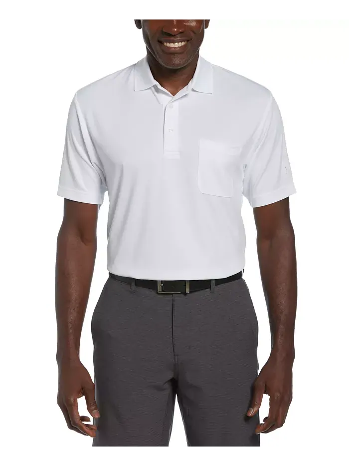 Мужская поло для гольфа Airflux Solid Mesh с коротким рукавом PGA TOUR — изображение 1 из 2, яркий белый