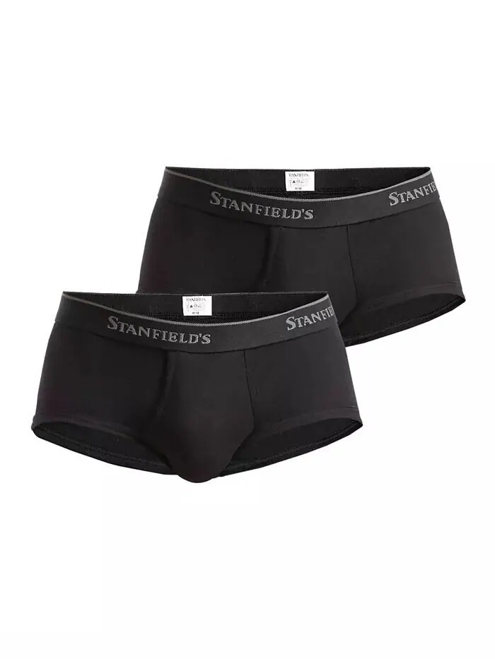 Трусы мужские Supreme Cotton Blend Regular Rise, упаковка из 2 шт Stanfield's — изображение 1 из 4, черный