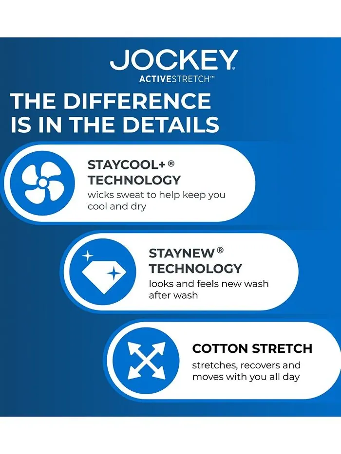 Трусы ActiveStretch — 4 шт. Jockey — изображение 4 из 4, темно-синий/серый