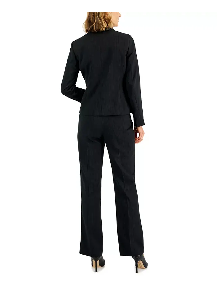 Женский двубортный костюм в полоску, Regular & Petite Le Suit — изображение 2 из 4, черный