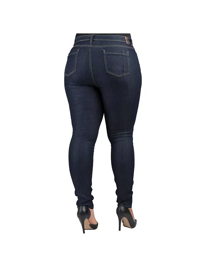 Джинсы скинни Curvy-Fit Basic с пятью карманами размера плюс, размер 29 Poetic Justice — изображение 3 из 3, синий