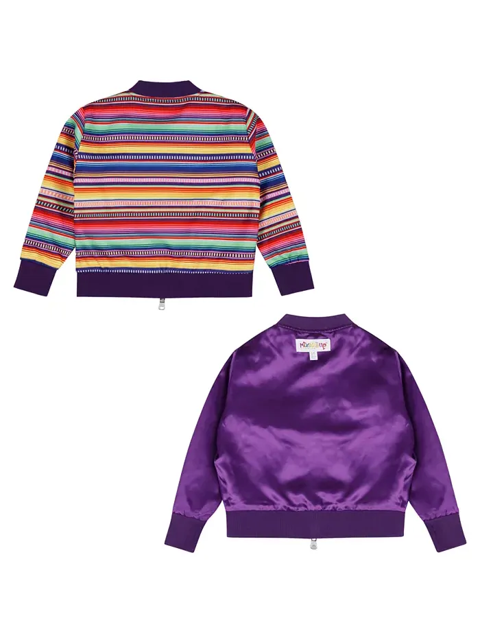 Девчачий реверсивный легкий бомбер на молнии Mixed Up Clothing — фиолетовый