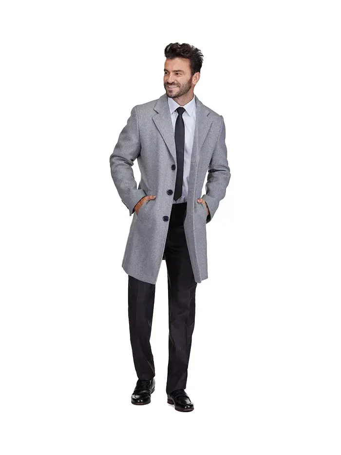 Мужское шерстяное пальто Walker Car Coat с отложным воротником Braveman