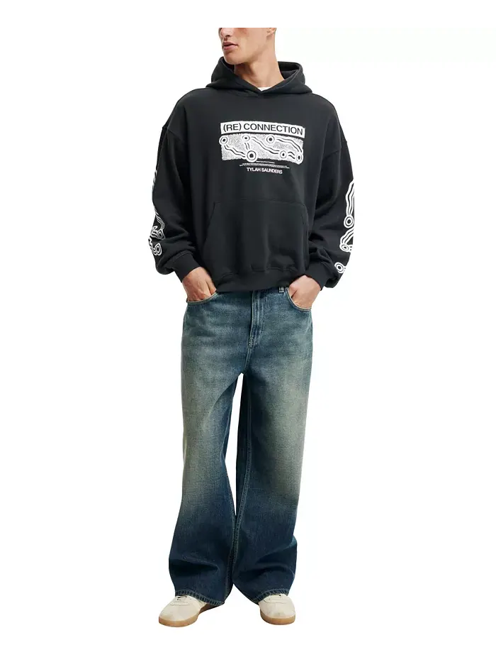 Мужская худи Box Fit COTTON ON — изображение 4 из 4, черный