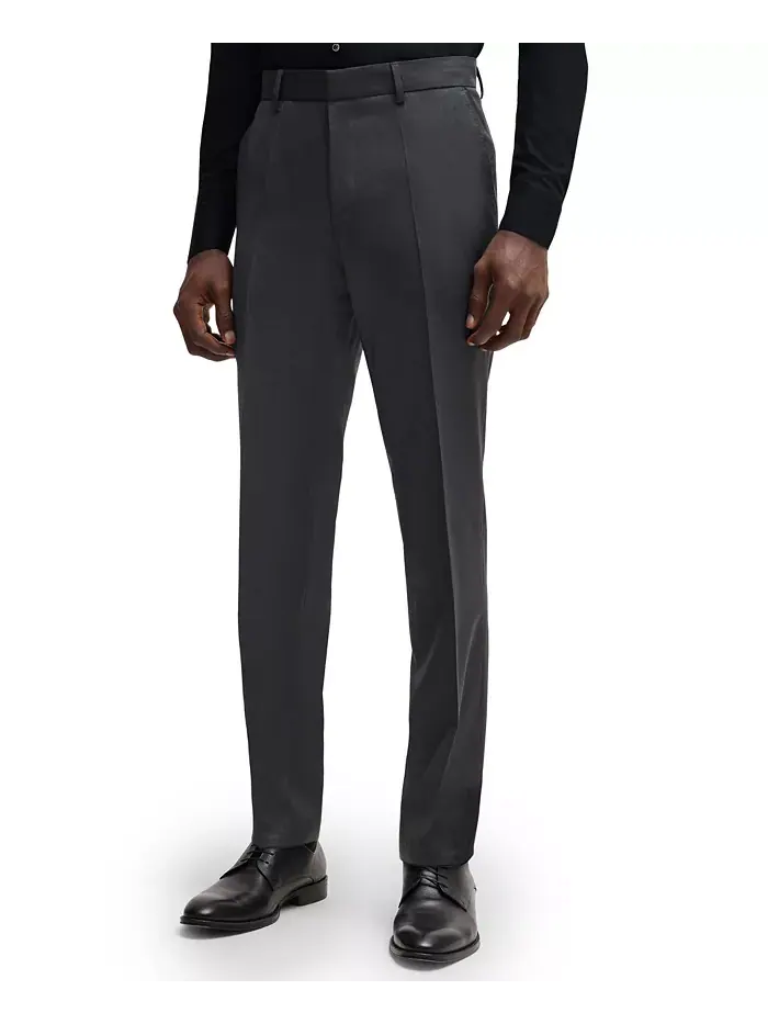 BOSS Мужские классические брюки из чистой шерсти Regular-Fit Hugo Boss