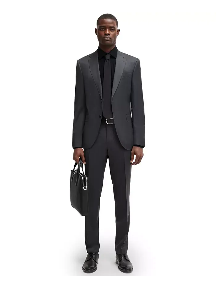 BOSS Мужские классические брюки из чистой шерсти Regular-Fit Hugo Boss — 3