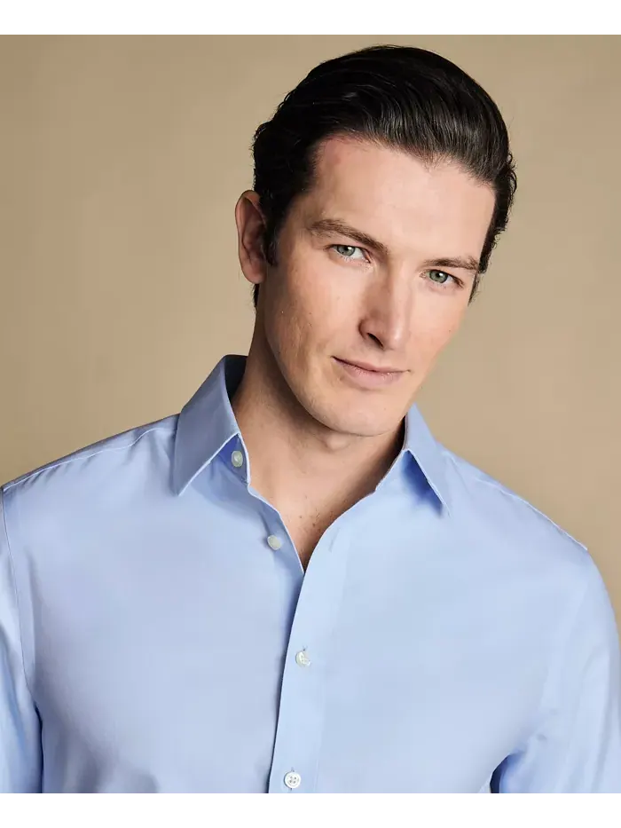 Мужская классическая рубашка Slim-Fit Charles Tyrwhitt — изображение 2 из 4, синий