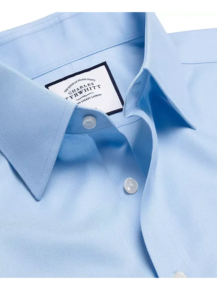 Мужская классическая рубашка Slim-Fit Charles Tyrwhitt — изображение 3 из 4, синий