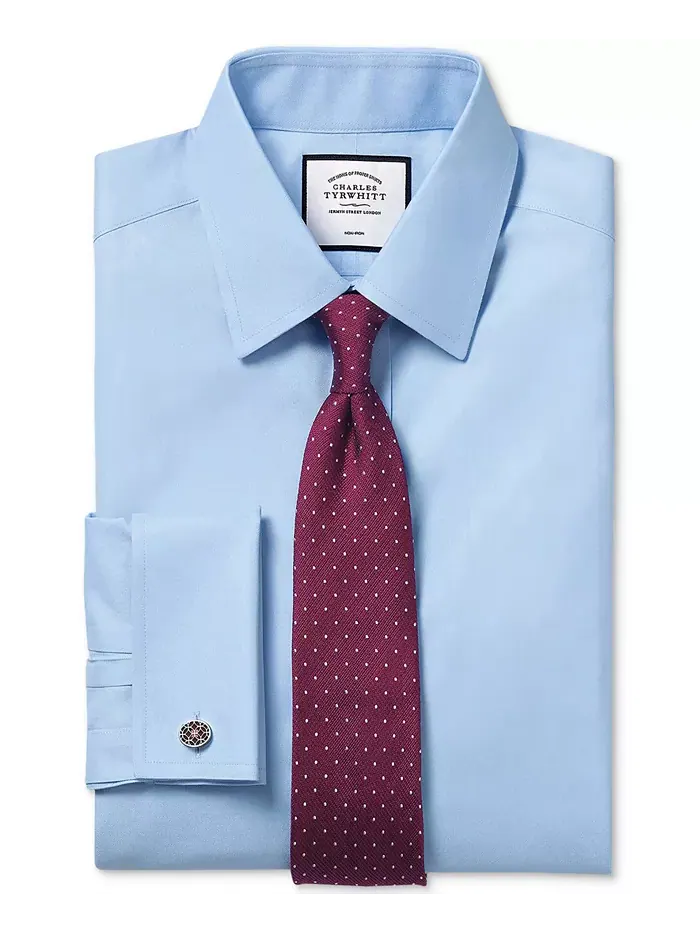 Мужская классическая рубашка Slim-Fit Charles Tyrwhitt — изображение 4 из 4, синий