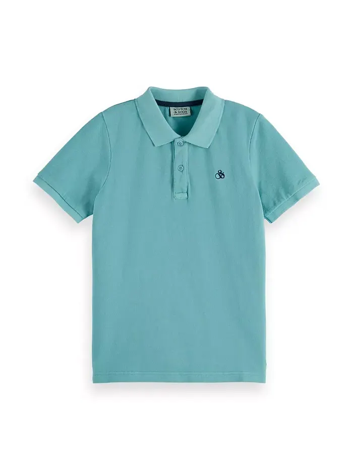 Детская и подростковая поло из пике с эффектом garment dye SCOTCH & SODA — 1