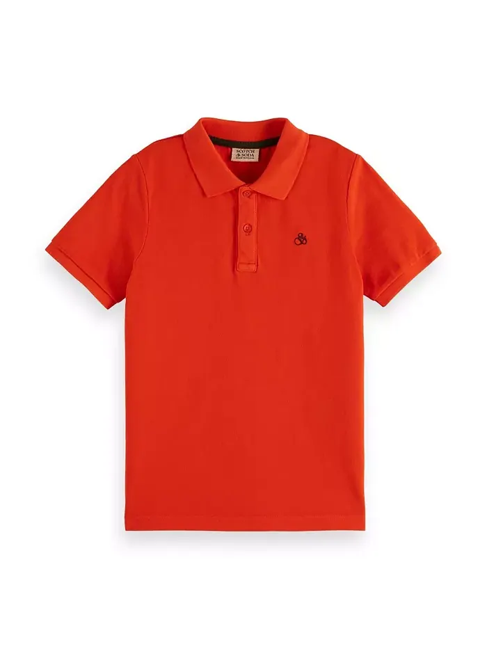 Детская и подростковая поло из пике с эффектом garment dye SCOTCH & SODA — 1