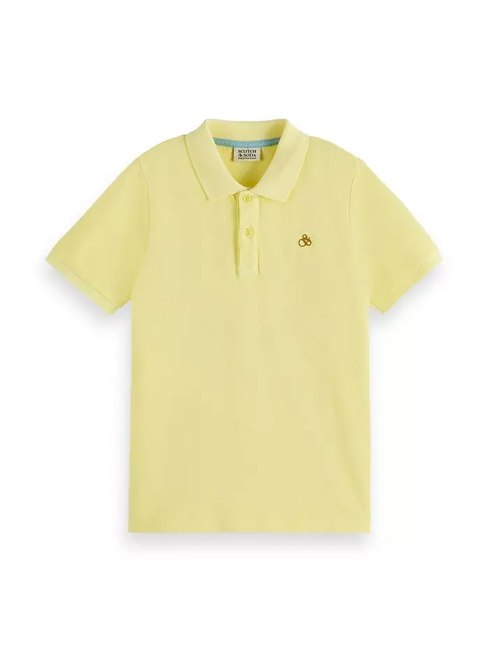 Детская и подростковая поло из пике с эффектом garment dye SCOTCH & SODA — желтый