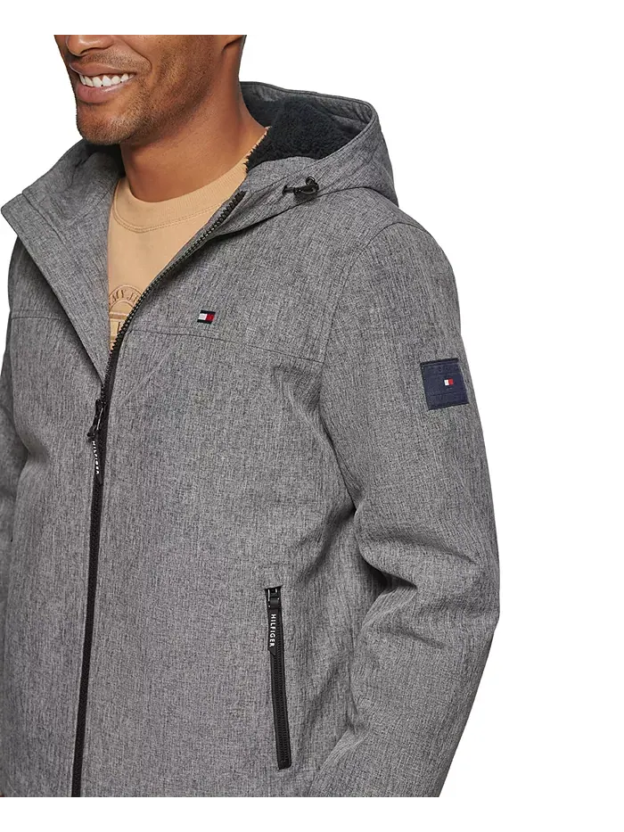Мужская куртка-софтшелл с капюшоном Tommy Hilfiger — изображение 3 из 6, серый