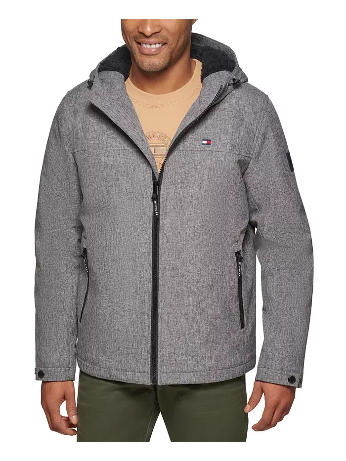 Мужская куртка-софтшелл с капюшоном Tommy Hilfiger — изображение 4 из 6, серый