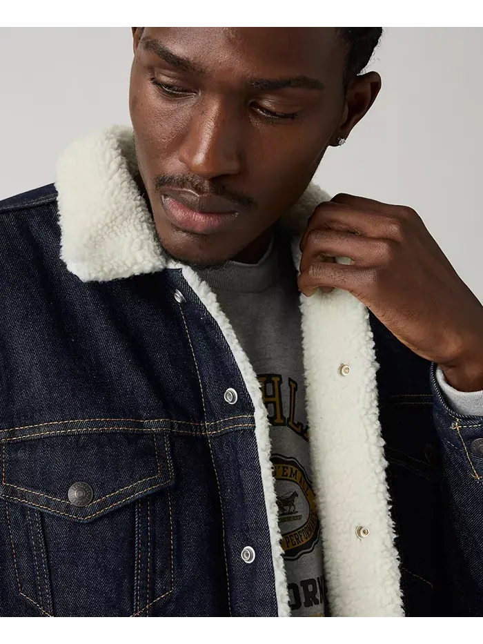 Мужская куртка-косуха из денима с подкладкой из шерпы Regular Fit Levi'S — изображение 2 из 3, синий