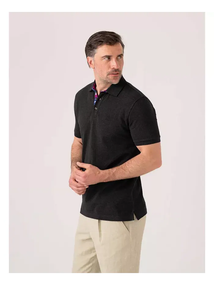 Мужская короткая пике поло из хлопка Koy Clothing — изображение 7 из 8, серый