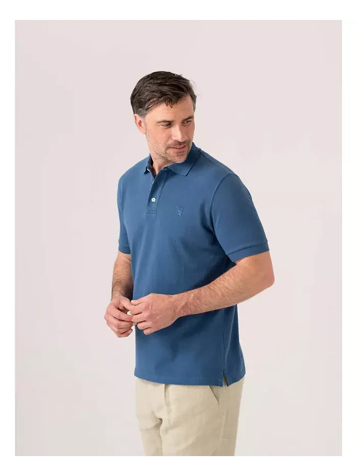 Мужская короткая пике поло из хлопка Koy Clothing — изображение 6 из 8, синий